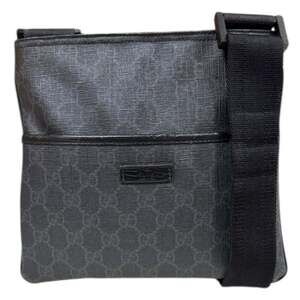 GUCCI Authentic Black Canvas Shoulder Bag